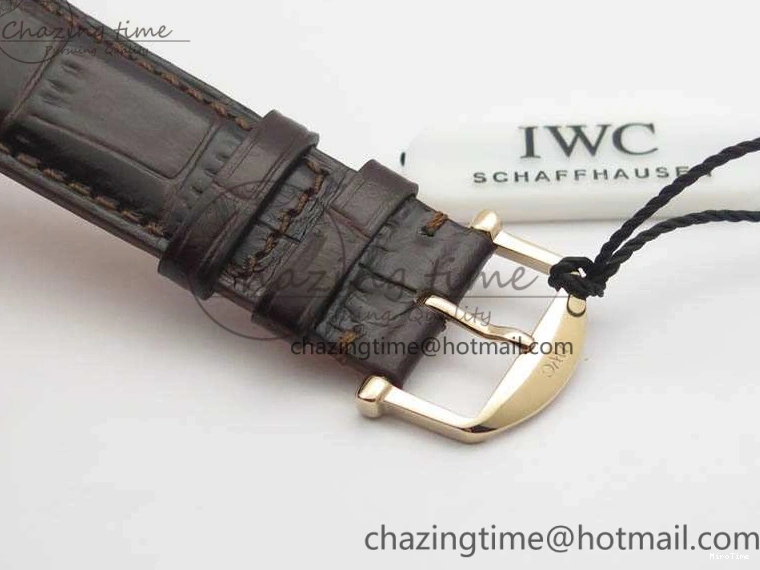 MIROTIME 0112 Da Vinci IW356601 RG TW 1:1 Best Edition White Dial On Brown Leather Strap A DailyWear 7237